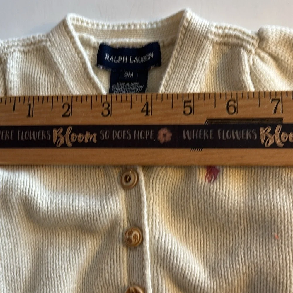 Ralph Lauren Cream Cableknit Cardigan 9M Baby Girl Ralph Lauren Cream Cardigan